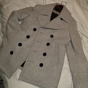Burberry Pea Coat Pale Grey Melange